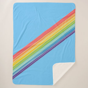 Manta Sherpa Rayas de arco iris diagonales