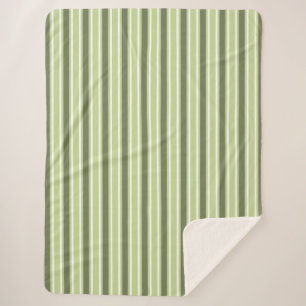 Manta Sherpa Rayas de caramelo de oliva y blanco