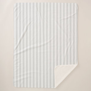 Manta Sherpa Rayas de caramelo gris claro y blanco