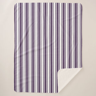 Manta Sherpa Rayas de caramelo morado y blanco oscuro