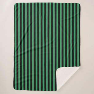 Manta Sherpa Rayas de caramelo verde y negro