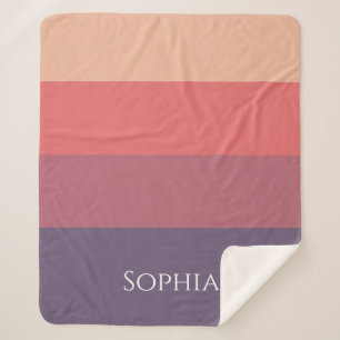 Manta Sherpa Rayas de color ocaso-