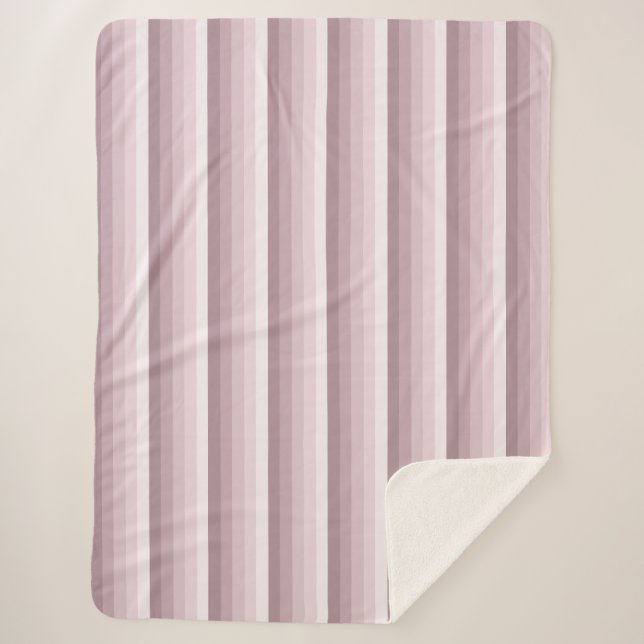 Manta Sherpa rayas de sombra de cuarzo Rosa (Anverso)