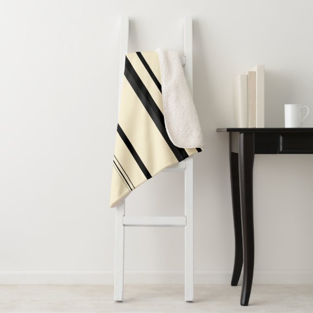 Manta Sherpa Rayas de vintage (In situ)