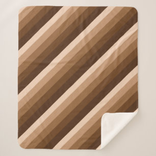 Manta Sherpa Rayas diagonales ocales en tonos café marrones