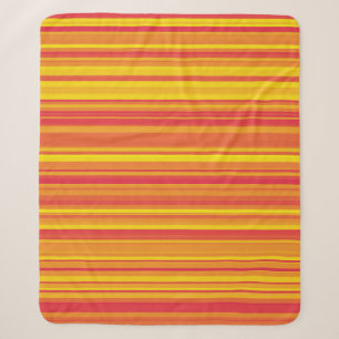 Manta Sherpa Rayas Naranjas Rojas Amarillas
