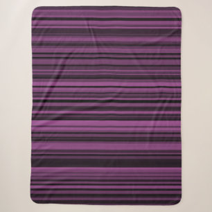 Manta Sherpa Rayas Negras Moradas Abstractas