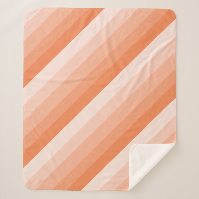 Manta Sherpa Rayas ómbre en tonos naranjas (Anverso)