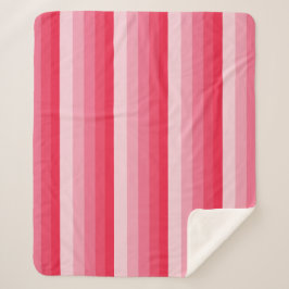Manta Sherpa Rayas ómbre en tonos rojos a rosas