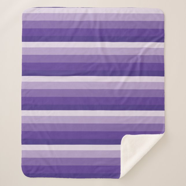 Manta Sherpa Rayas ómbre en tonos violetas (Anverso)