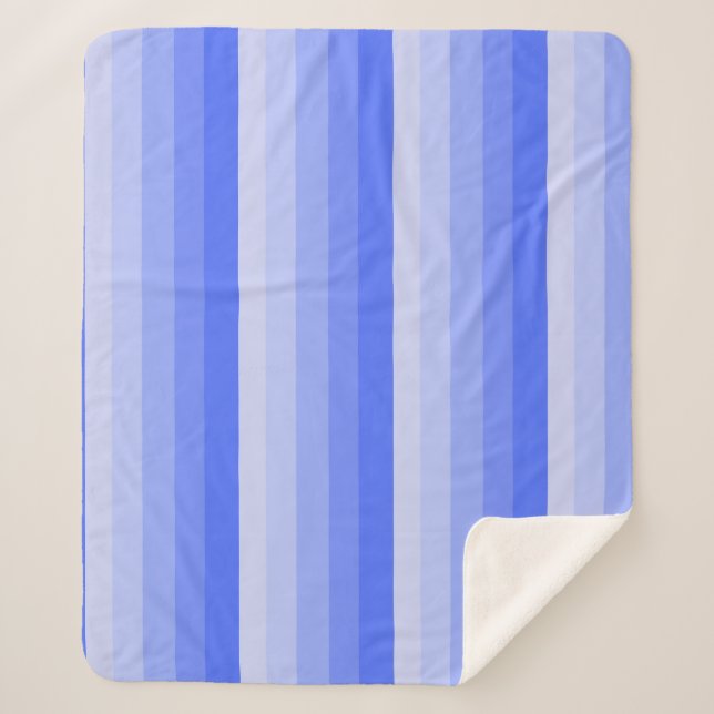 Manta Sherpa Rayas ómbricas en tonos azul peringuil (Anverso)