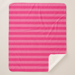 Manta Sherpa Rayas rosa claro y rosadas calientes