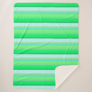 Manta Sherpa Rayas verdes de agua dulce