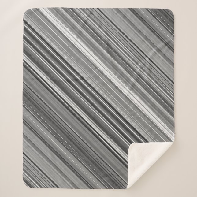 Manta Sherpa Rayo gris de escala de grises (Anverso)