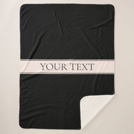 Manta Sherpa Rayo Rubor rosa claro y texto editable elegante