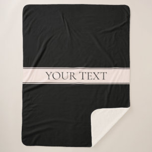 Manta Sherpa Rayo Rubor rosa claro y texto editable elegante