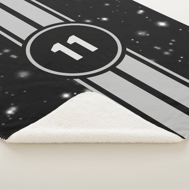 Manta Sherpa Rayos de Carreras negro y plateado Starlight (3/4)