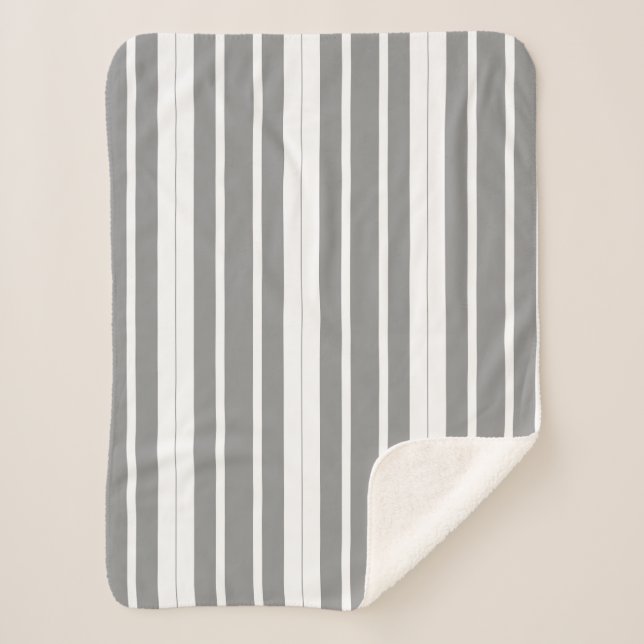 Manta Sherpa Rayos grises y blancos (Anverso)