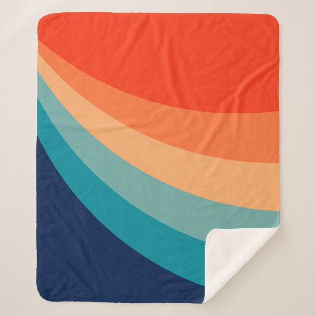 Manta Sherpa Rayos solares retro coloridos (Anverso)