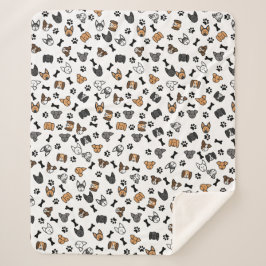 Manta Sherpa Razas divertidas de perro con huesos y pinturas