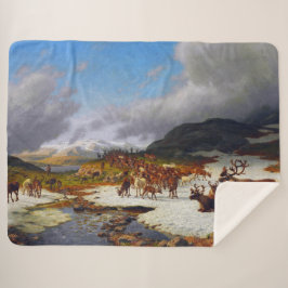 Manta Sherpa Rebaño de renos en las montañas al norte de Røros