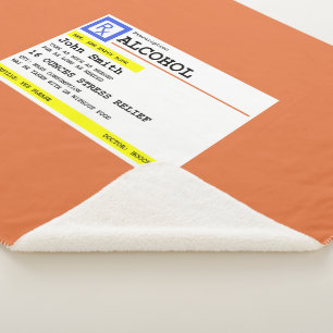 Manta Sherpa Receta personalizada Alcohol cómico