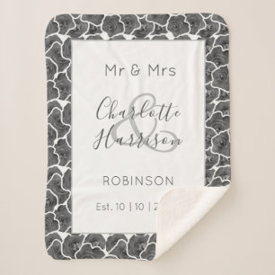 Manta Sherpa Recién casados Sr. y Sra. Boda Personalizada Regal