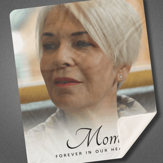 Manta Sherpa Recuerdo del homenaje a la foto madre (Mom Photo Memorial Blanket)