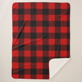 Manta Sherpa Red and Black Buffalo Plaid Sherpa Blanket