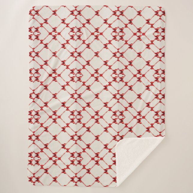 Manta Sherpa Red Bow Blanket: Estilo y comodidad combinados (Anverso)