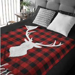 Manta Sherpa Red Buffalo Plaid & Deer | Entrega de nombre perso