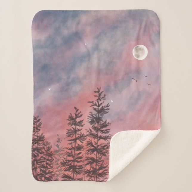 Manta Sherpa Red evening sky  (Anverso)