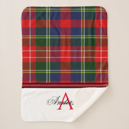 Manta Sherpa Red Plaid Personalizado