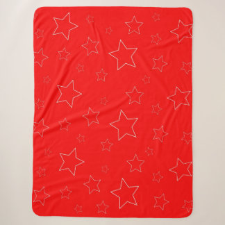 Manta Sherpa Red Stars Sherpa Blanket