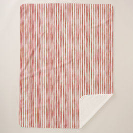 Manta Sherpa Red White Stripes  