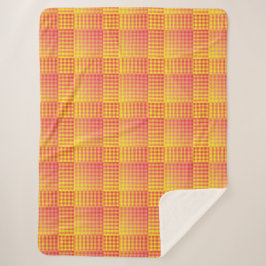 Manta Sherpa Red Yellow Checker Abstract Pattern