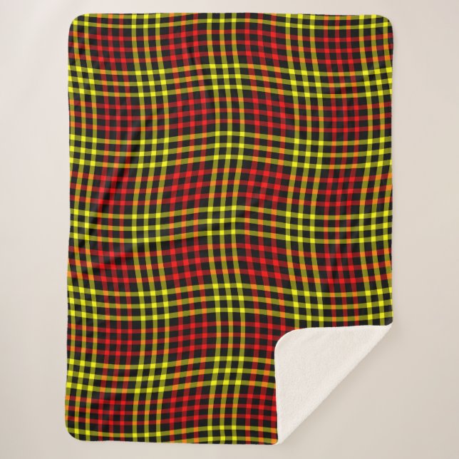 Manta Sherpa Red Yellow Plaid Checker Seamless Pattern (Anverso)