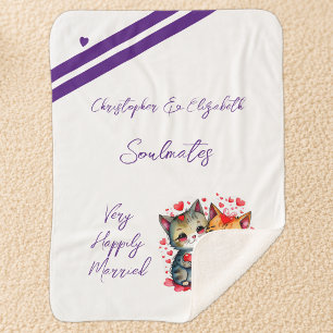 Manta Sherpa Regalo de aniversario para esposa, gatos lindos, a