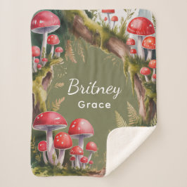 Manta Sherpa Regalo de Baby Shower de Hongo Caprichoso
