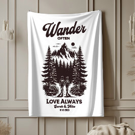 Manta Sherpa Regalo de boda con nombre personalizado y fecha