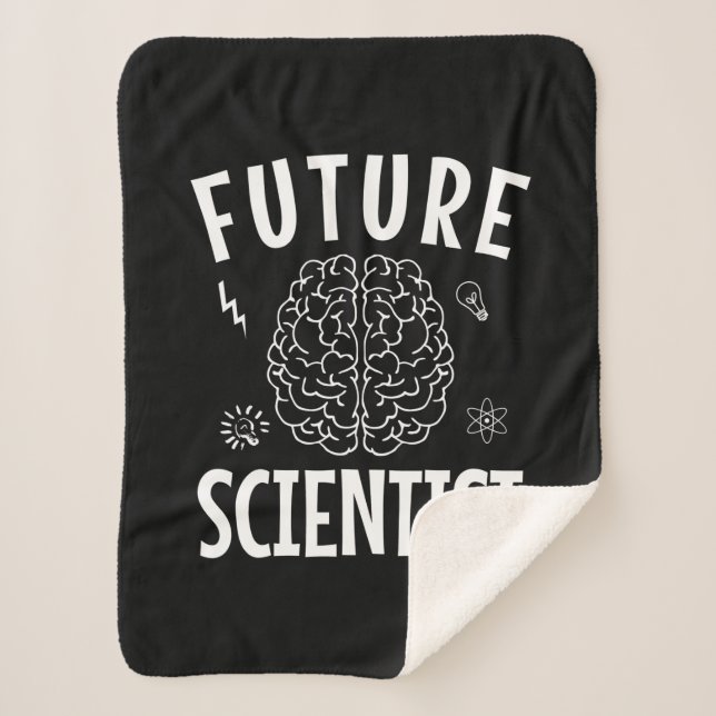 Manta Sherpa Regalo de cumpleaños | Científico futuro (Anverso)