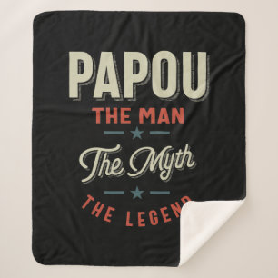 Manta Sherpa Regalo de la camiseta de Mens Papou: El hombre el 