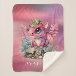 Manta Sherpa Regalo de Personalizado Baby Shower Chica Dragón R