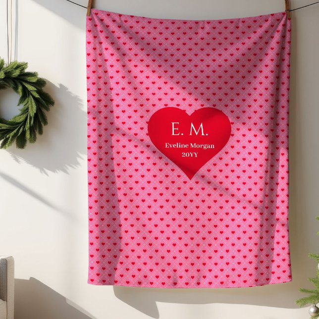 Manta Sherpa Regalo de San Valentín Corazones Rosados Dulces Ch (Chic Sweet Pink Hearts Valentine Gift for Couples Sherpa Blanket)