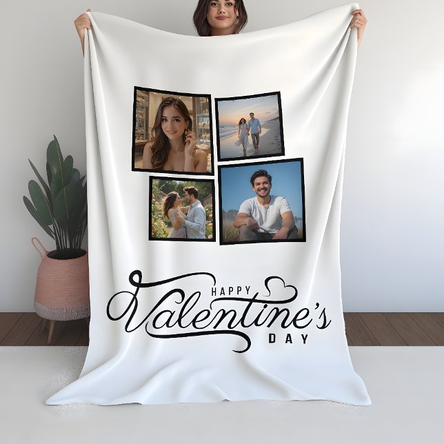 Manta Sherpa Regalo de San Valentín de Collage de fotos moderno (Subido por el creador)
