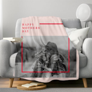 Manta Sherpa Regalo del Día de la Madre con fotos rosas y rojas