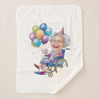Manta Sherpa Regalo divertido de cumpleaños para abuela anciana