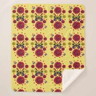Manta Sherpa Regalo Floral de Mariposa Primaveral Personalizado