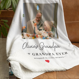 Manta Sherpa Regalo fotográfico personalizado del abuelo