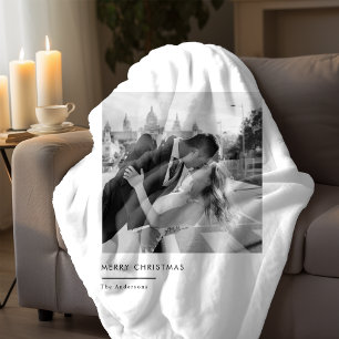 Manta Sherpa Regalo minimalista de Navidades de fotografía en b